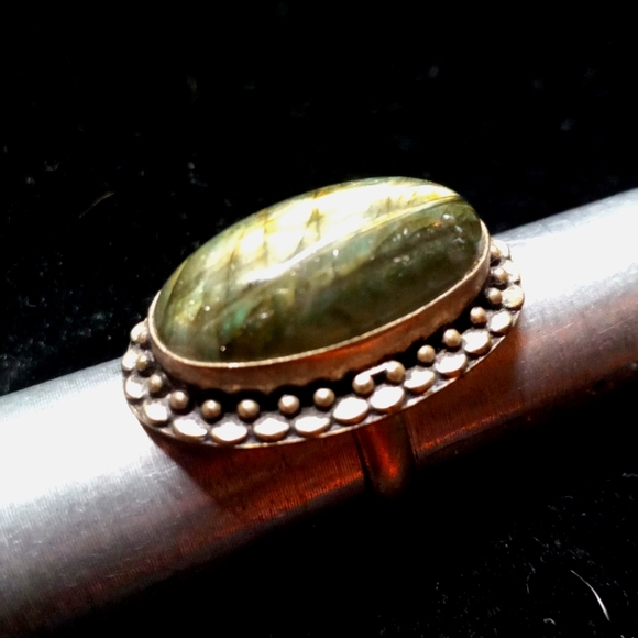 112 NWT Labradorite gemstone crystal 925 silver ring size 9 free shipping sale - Picture 5 of 7